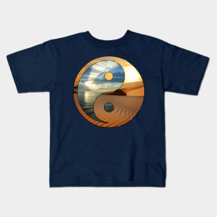 yin yang - landscapes ocean desert Kids T-Shirt